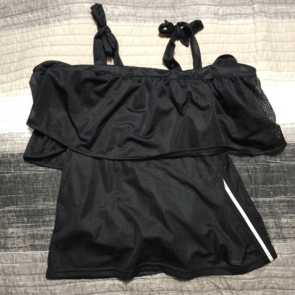 Puma Black Mesh Tie on Shoulders Tank Size Medium - Picture 7 of 9